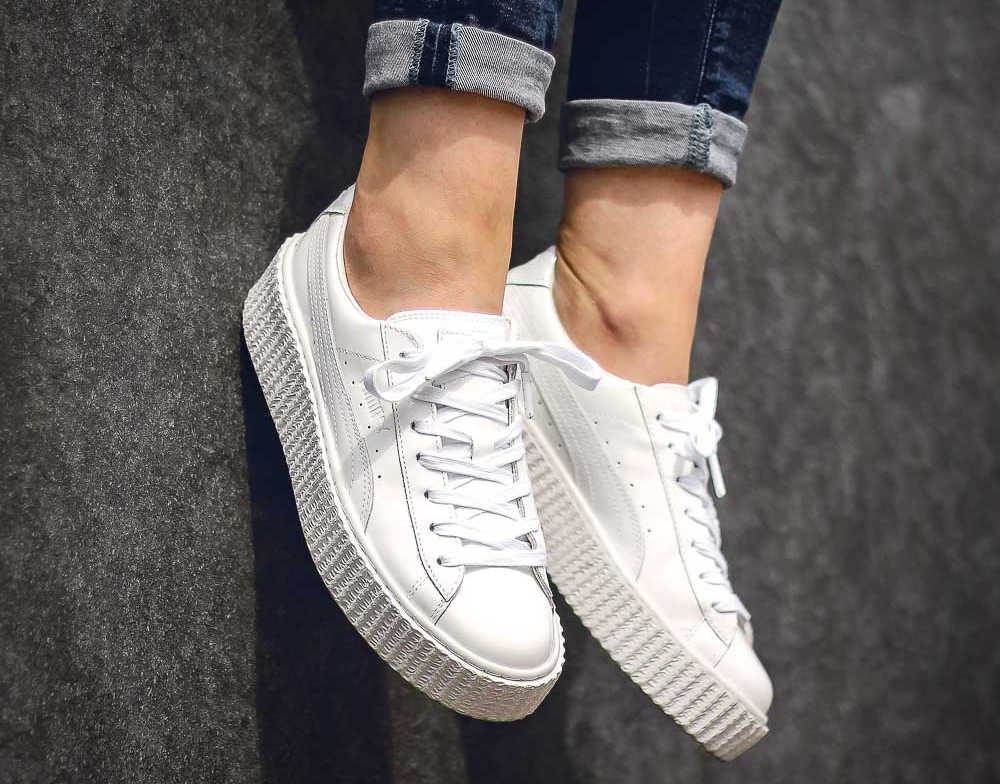 puma creepers blanche et or
