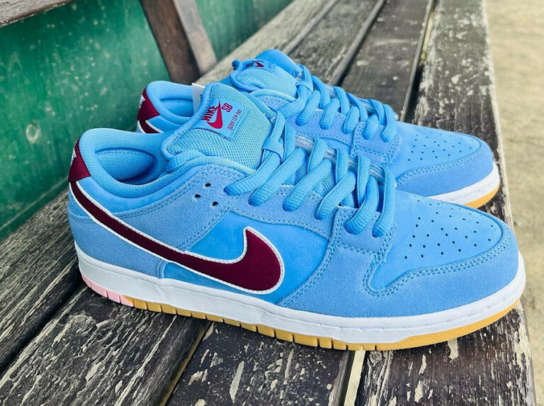 Nike Sb Dunk Low Philadelphia Phillies Valor Blue And Team Maroon