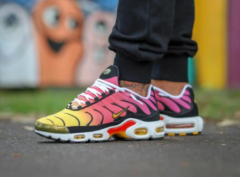 Nike Air Max Plus Og Tn Rainbow Gold And Raspberry Red Dx