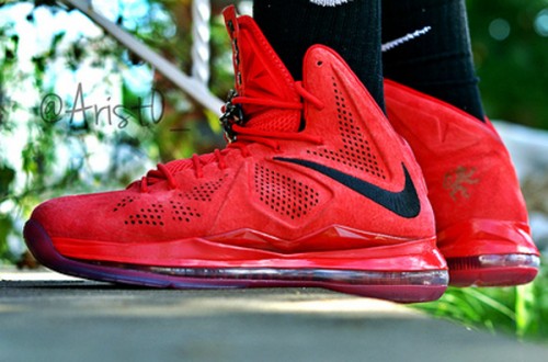 lebron 10 red suede