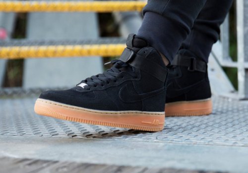 nike air force 1 black suede high