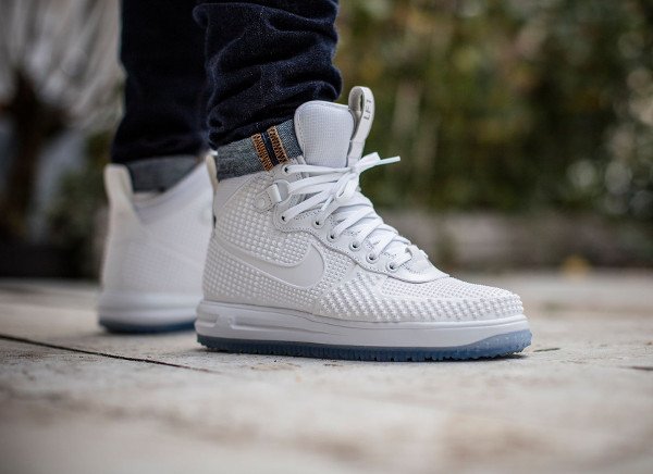 nike lunar force 1 duckboot white and blue