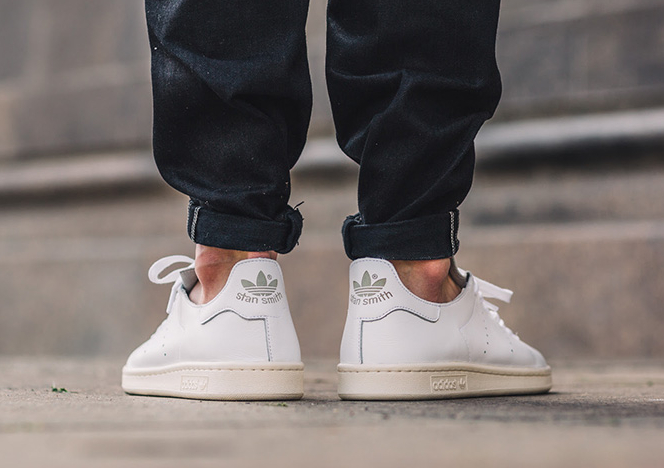 A White Upper Lands On The adidas Originals Stan Smith Leather Sock •
