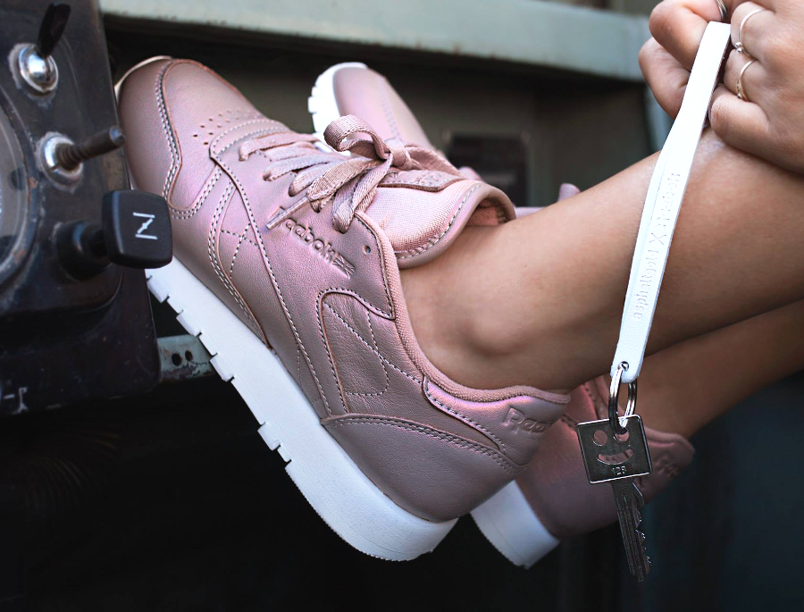 reebok classic pearlized rose gold