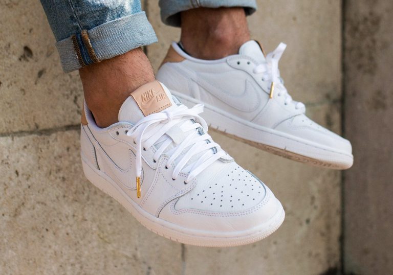 Chaussure Air Jordan 1 Retro Low OG PRM Blanche Vachetta Tan