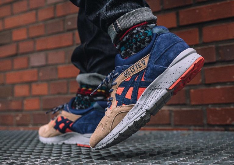 Chaussure Asics Gel Lyte V 5 Trail Peach Indigo Blue (3)