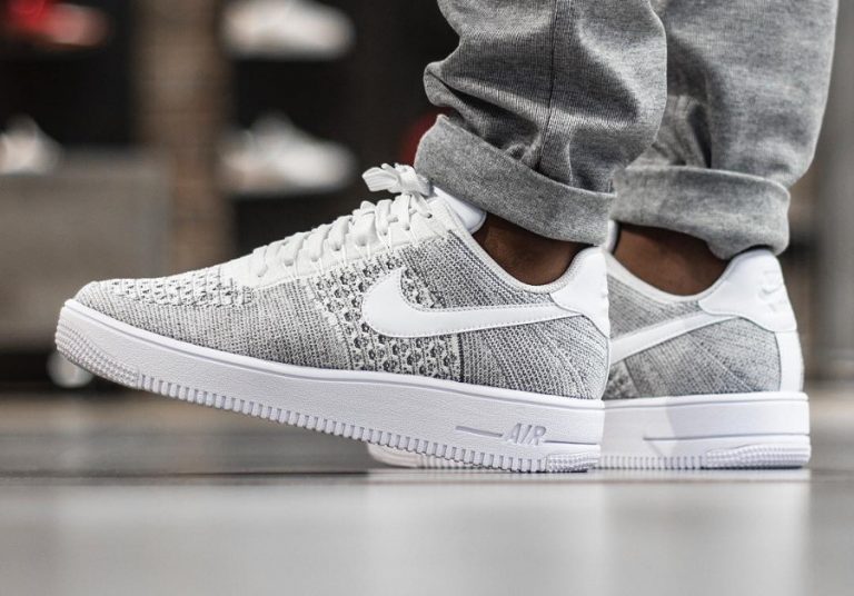 Chaussure Nike Air Force 1 Ultra Flyknit Low Gris Cool Grey homme (1)
