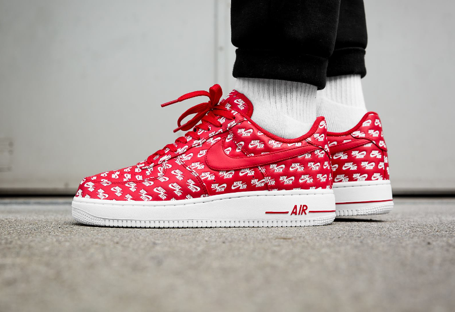 red air force 1 all over logo