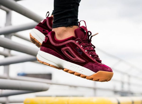 fila disruptor burgundy velvet