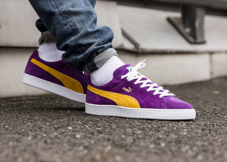 Photo de la Puma Suede 50th Anniversary MIJ The Collectors Lakers Made in Japan on feet