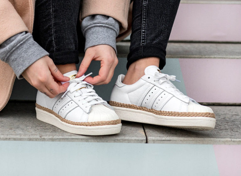 chaussure espadrilles Adidas Superstar 80's New Bold blanche pour femme