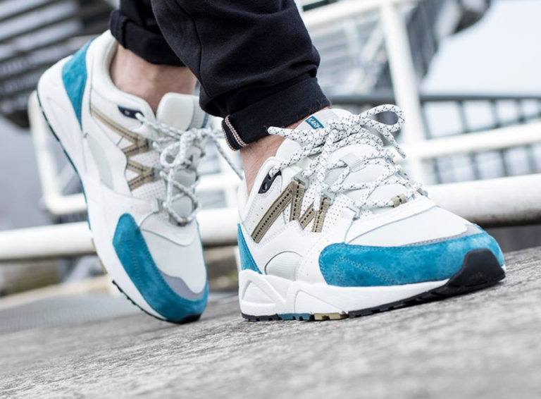 Chaussure Karhu Fusion 2.0 Blue Coral Boa on feet (1)