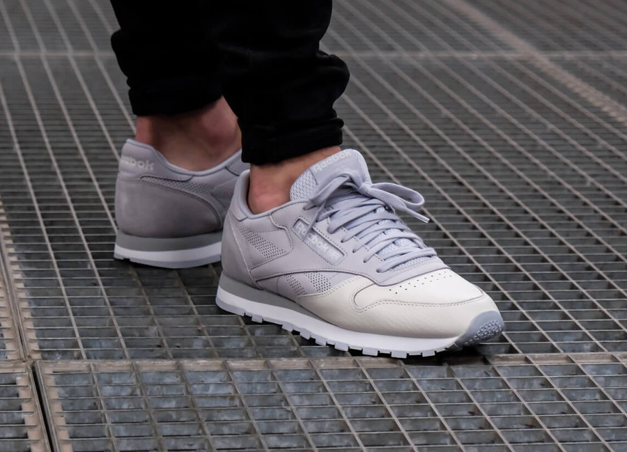 reebok classic leather blanche et grise