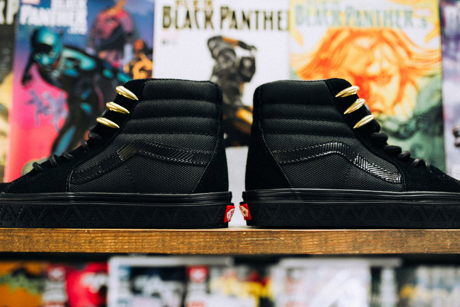 vans x marvel sk8 hi shoes black panther