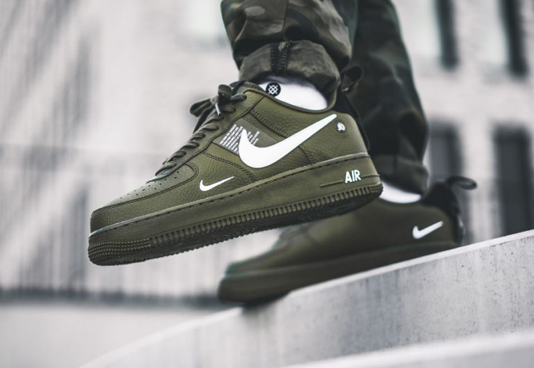 Nike Air Force 1 07 LV8 Utility vert militaire Olive Canvas AJ7747-300 (2)