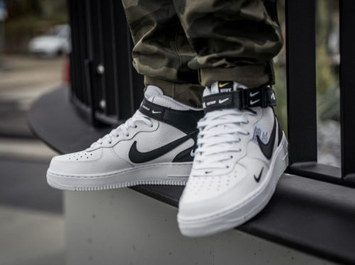 nike air force 1 mid 07 lv8 utility white black