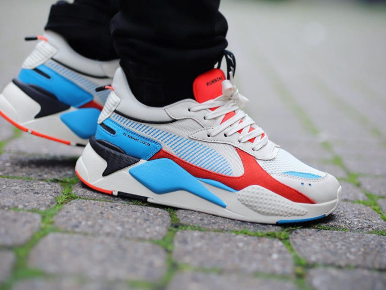 Ugly shoe Puma RS X beige rouge et bleue 369579_01 (2)