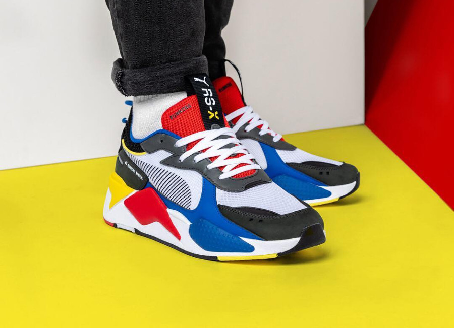 puma rs x blanche rouge
