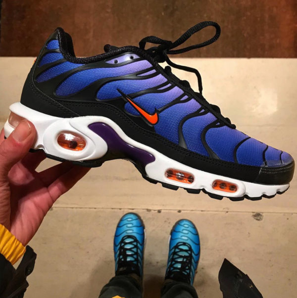 air max plus voltage purple on feet