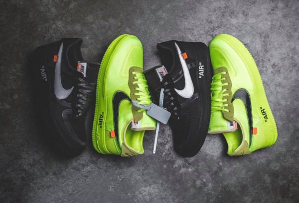 nike air force 1 off white black and volt