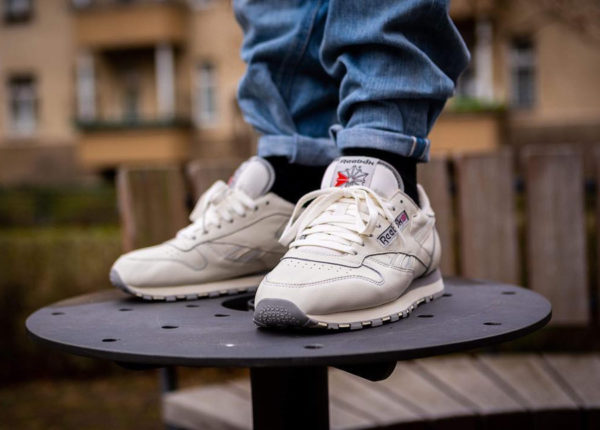 reebok classic leather on foot