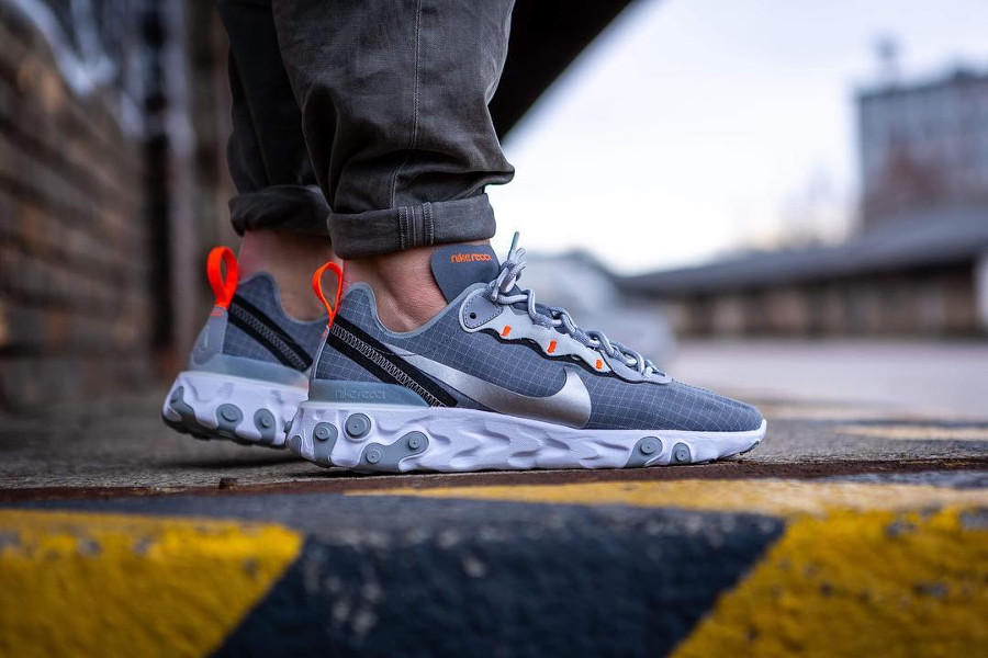 nike react element 55 trainers in grey