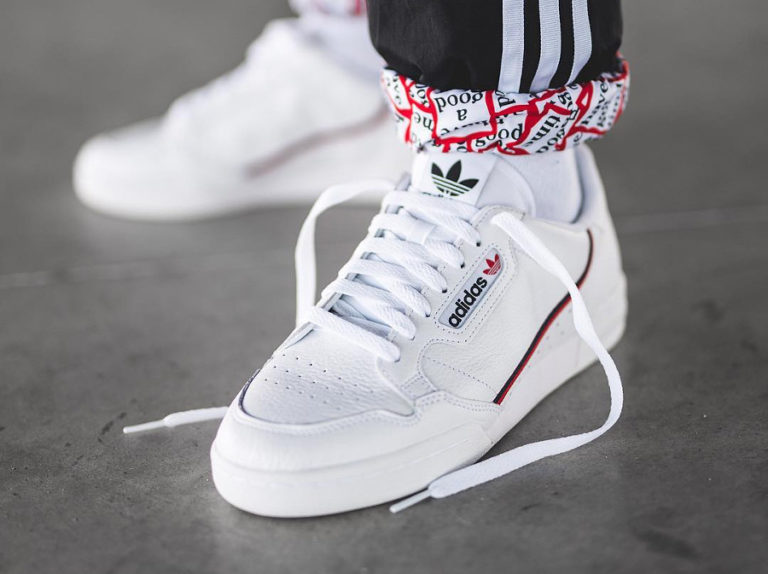 Adidas Continental 80 Rascal blanche White 2019 on feet (couv)