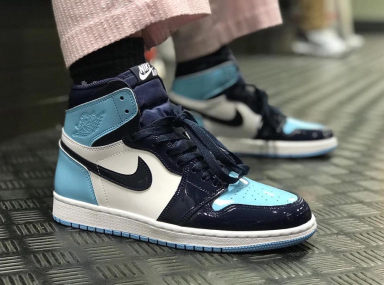 Air Jordan 1 High UNC Patent Leather 'Blue Chill' (1)