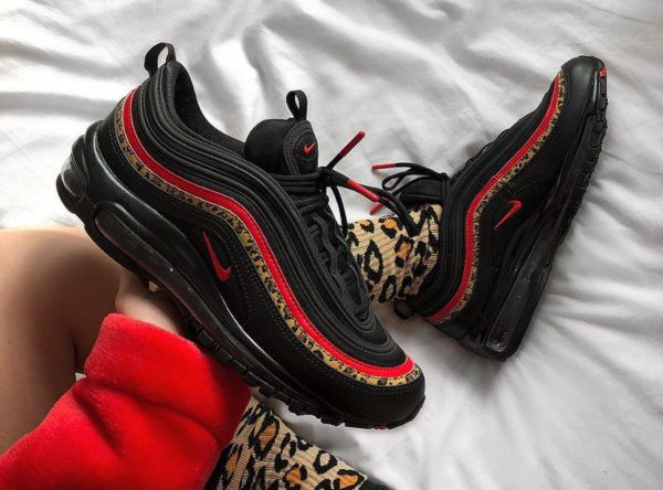 all red air max 97 with leopard print