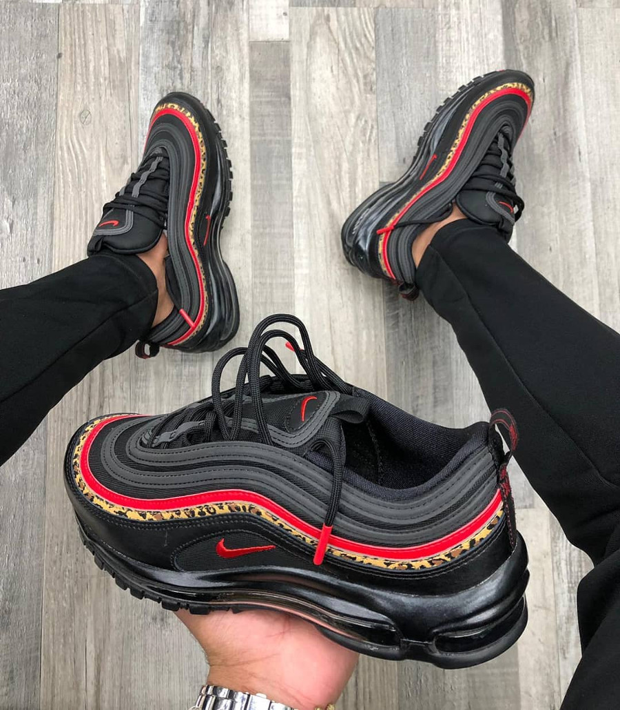 nike air max 97 black and red leopard