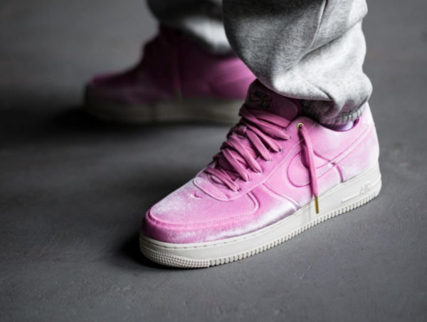 pink velour air force 1