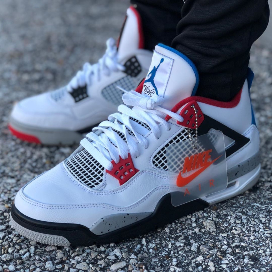 white red and blue jordan 4