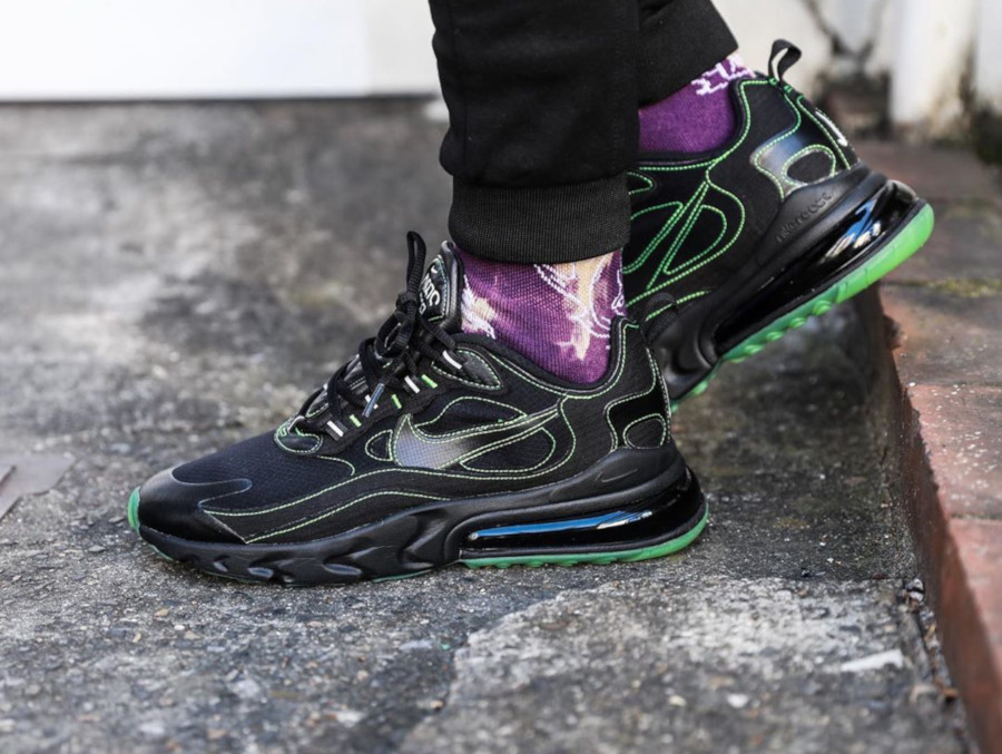 air max 270 react trainers black electric green