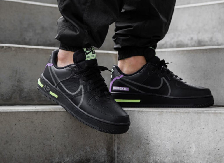 Nike Air Force 1 React DMSX Black Violet Volt CD4366