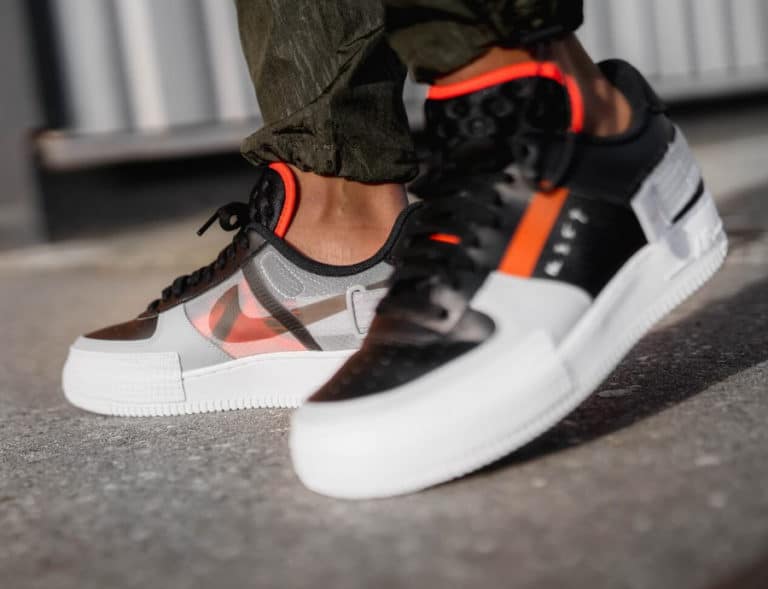 Nike Air Force 1 Low Drop Type Black Hyper Crimson Wolf Grey (4-1)