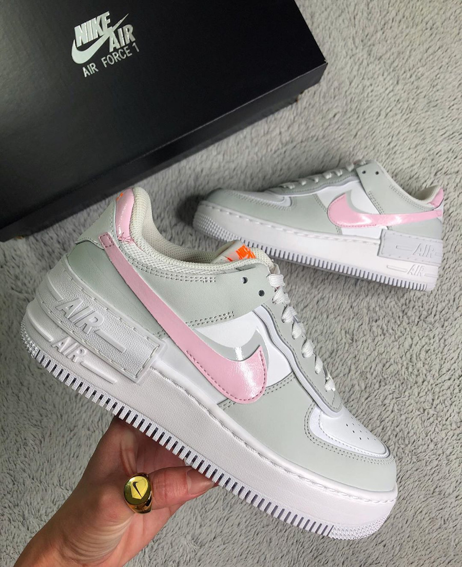 pink and grey nike air force
