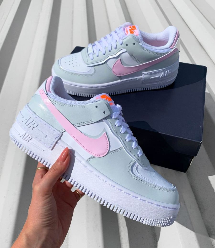 pink and grey nike air force