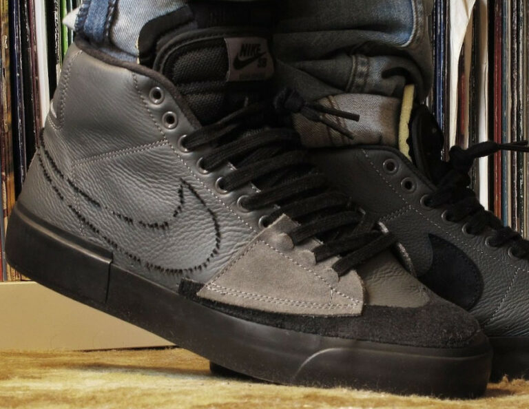 Nike Zoom Blazer SB Mid Edge gris et noir on feet