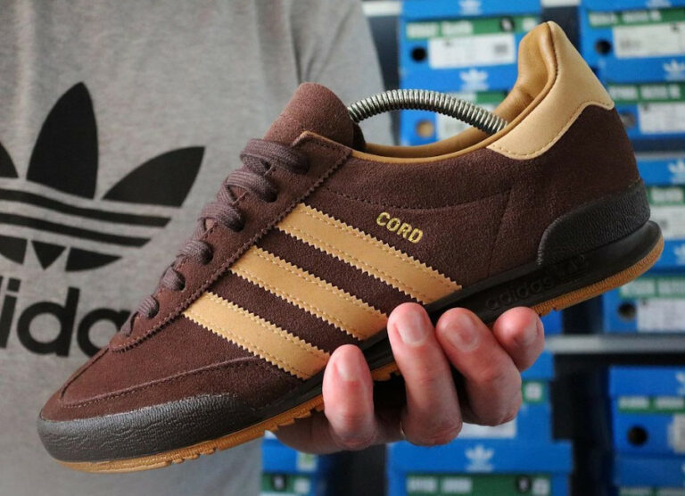 Adidas Cord retro marron et beige (7)