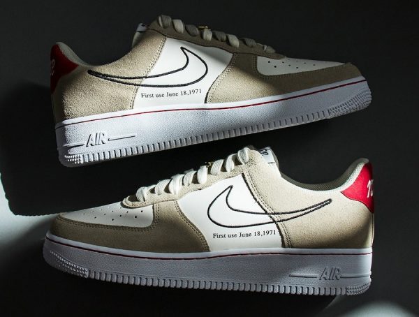 Shoes, Nike Air Force 1 Low First Use Light Sail Red