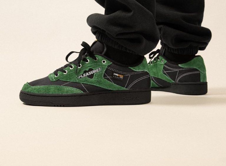 Reebok x Pleasures Club C 85 Black Pine Green Cordura GW2644