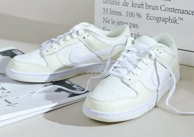 Nike Dunk Low Retro lait de coco voile et blanc (8)