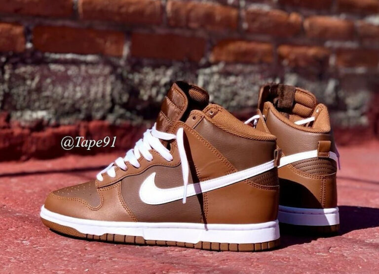 Nike Dunk High Retro marron et blanche (9)