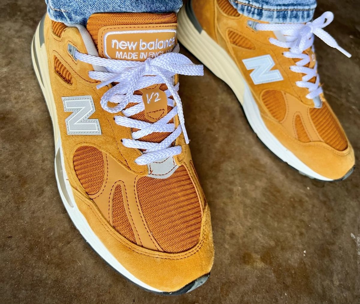 New Balance 991v2 Orange Yellow