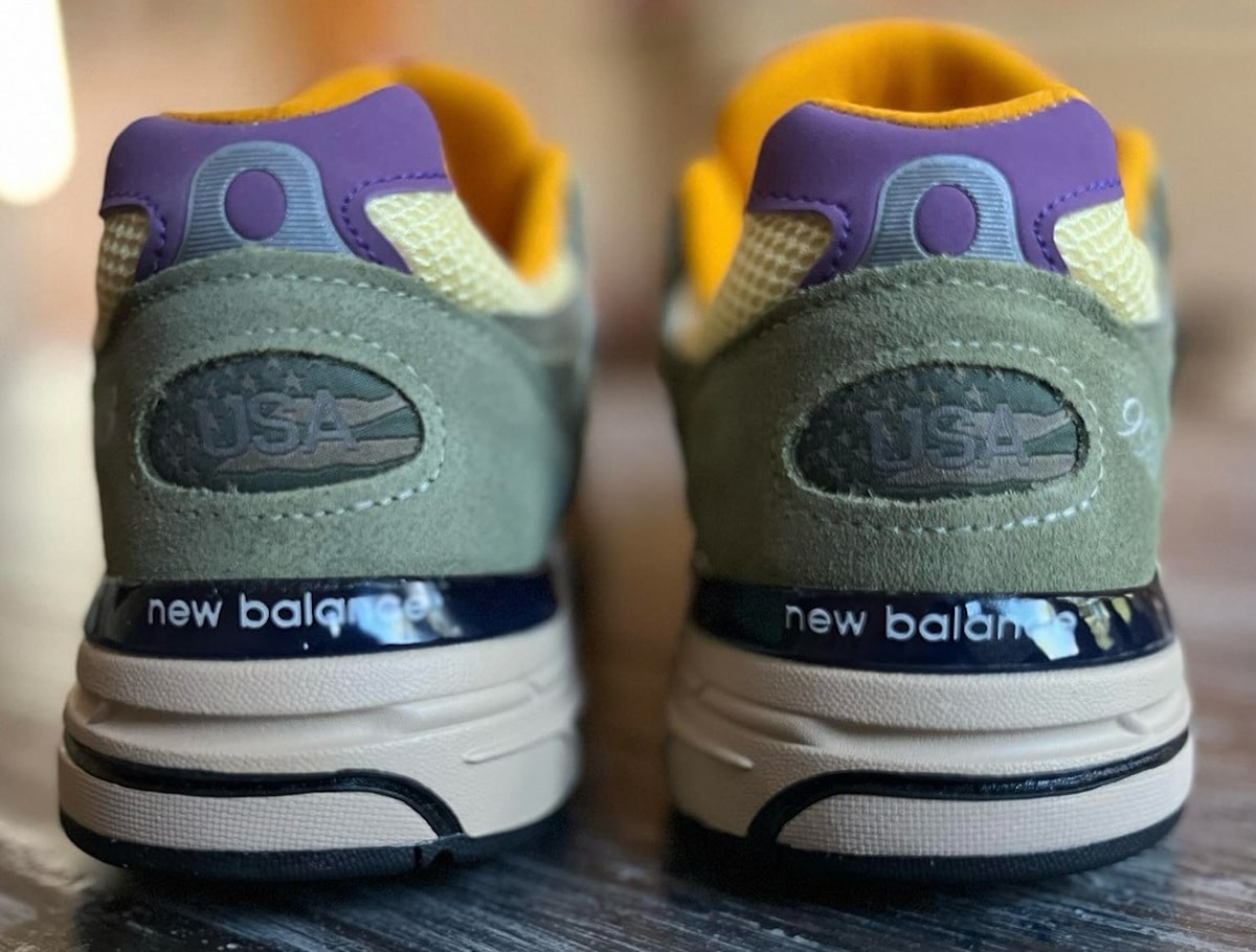 New Balance 993 vert kaki jaune violet pour homme U993OL (2)