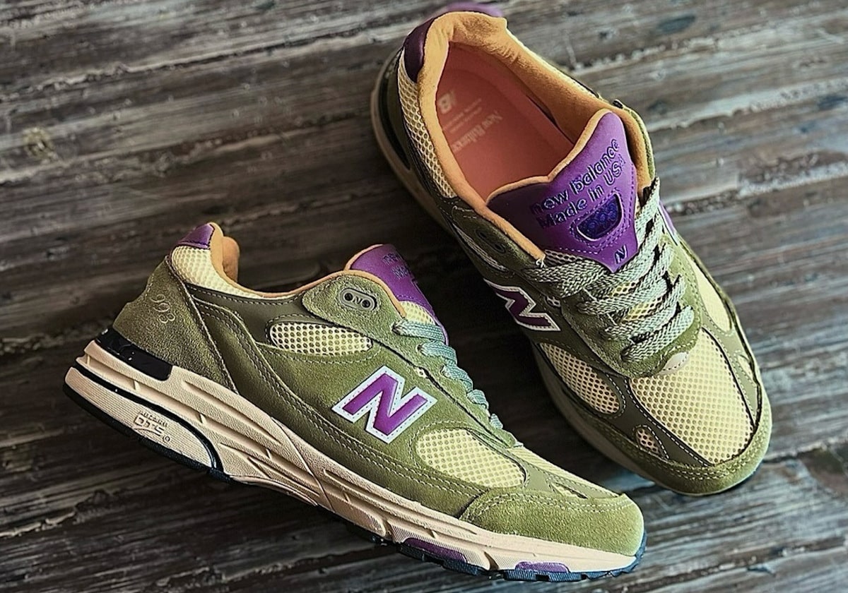 New Balance 993 vert kaki jaune violet pour homme U993OL (3)