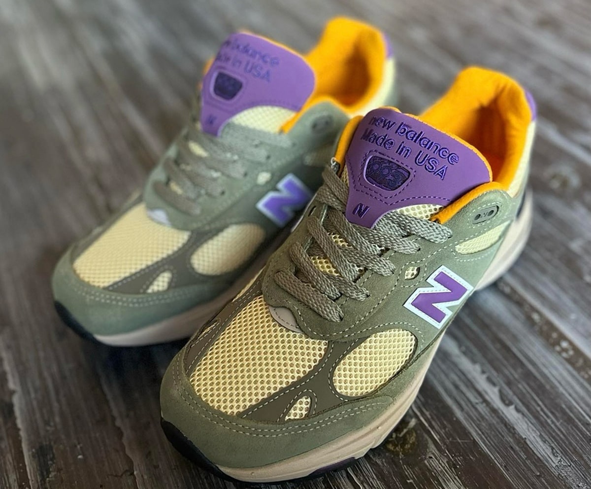 New Balance 993 vert kaki jaune violet pour homme U993OL (4)