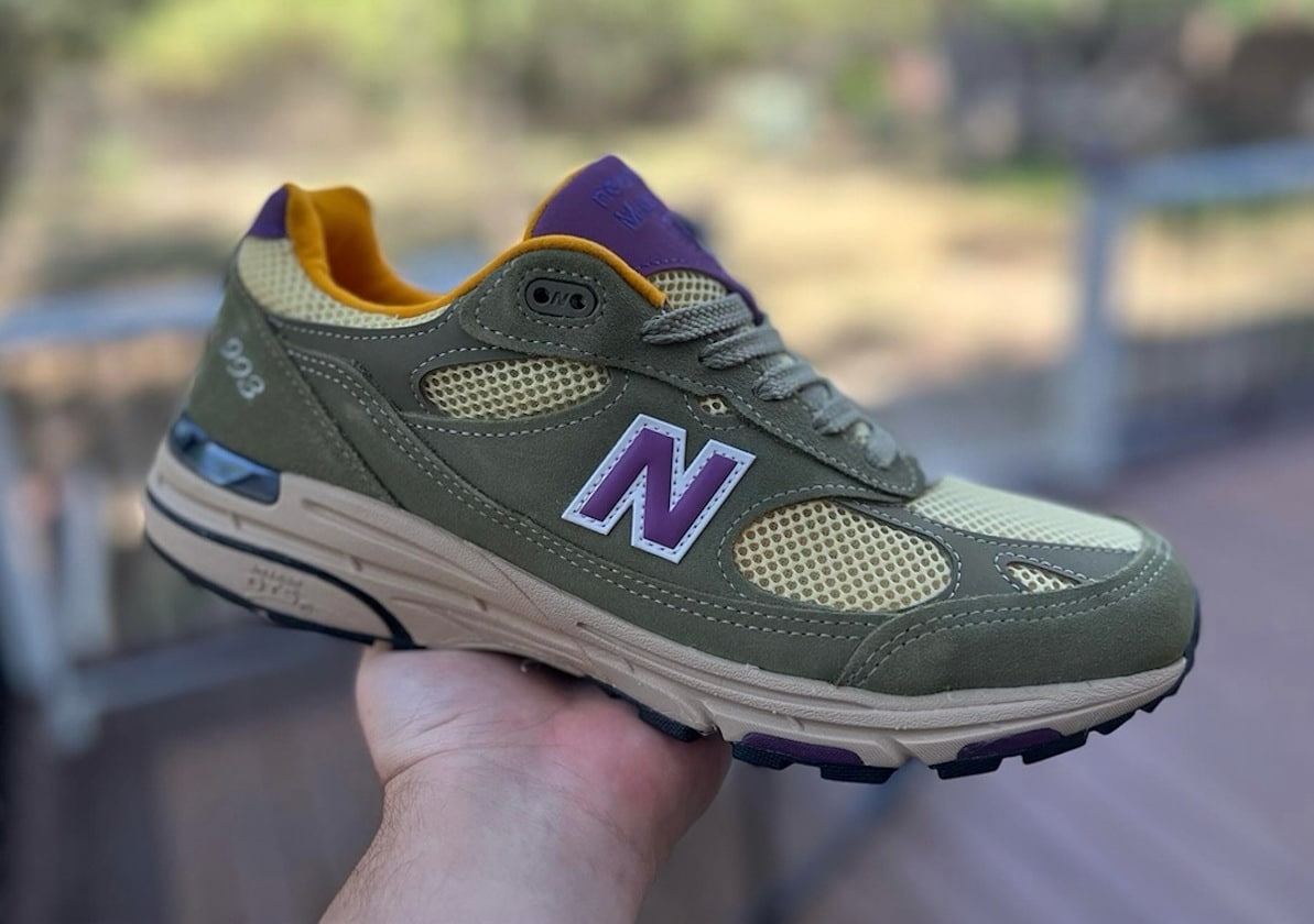 New Balance 993 vert kaki jaune violet pour homme U993OL (5)