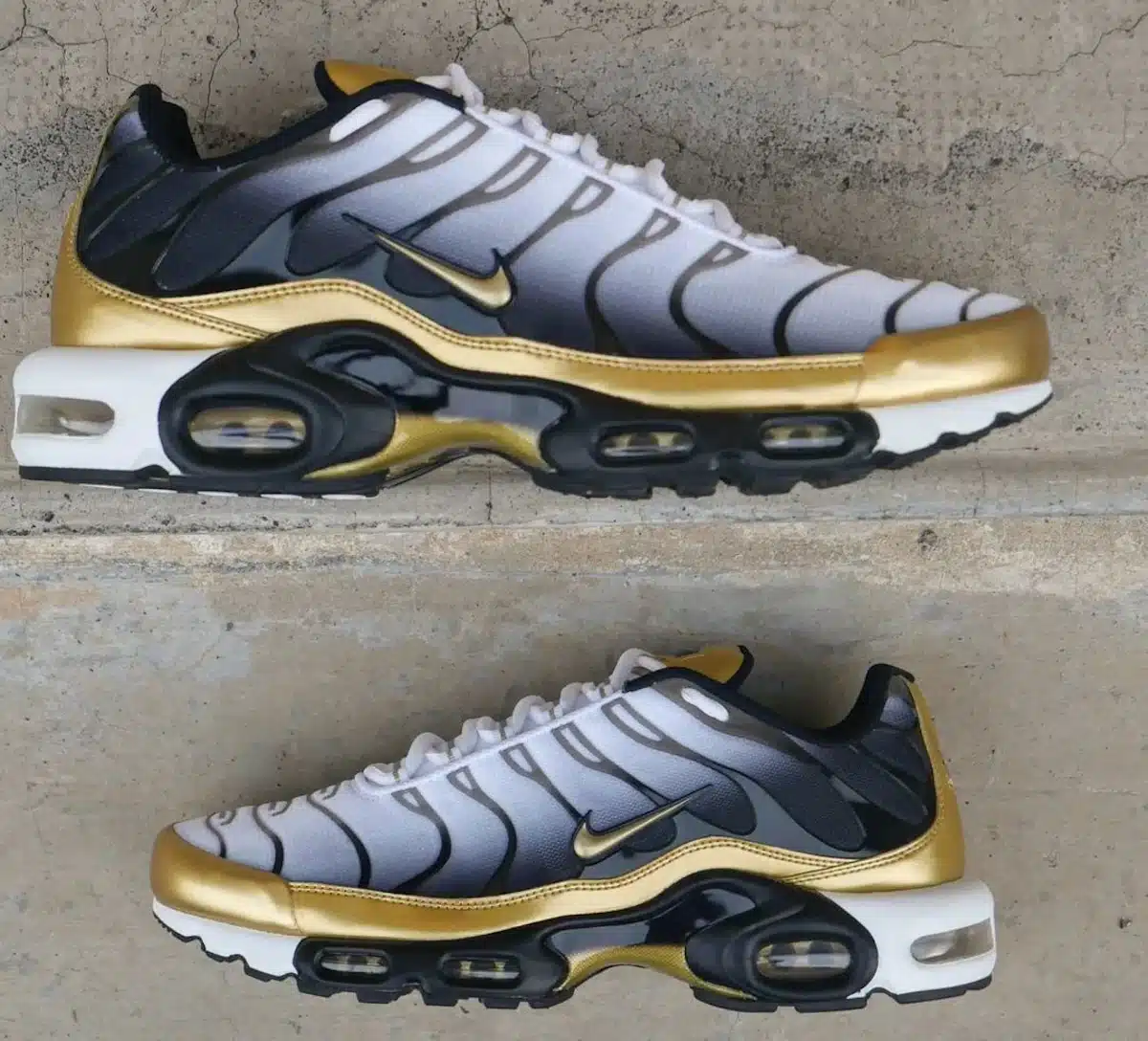 Nike Air Max Plus FL 50 ans dégradé noir blanc doré (2)