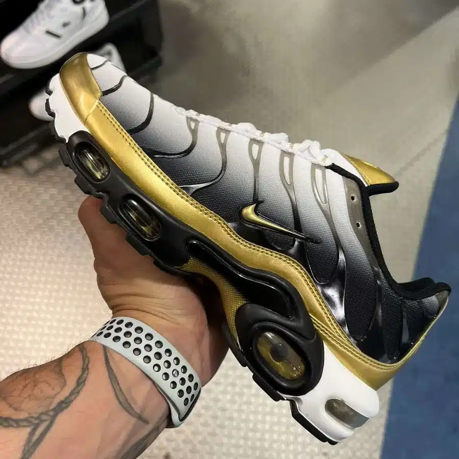 Nike Air Max Plus FL 50 ans dégradé noir blanc doré (6)